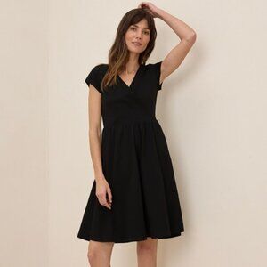 Pact women's Organic Fit & Flare Crossover Dress black large